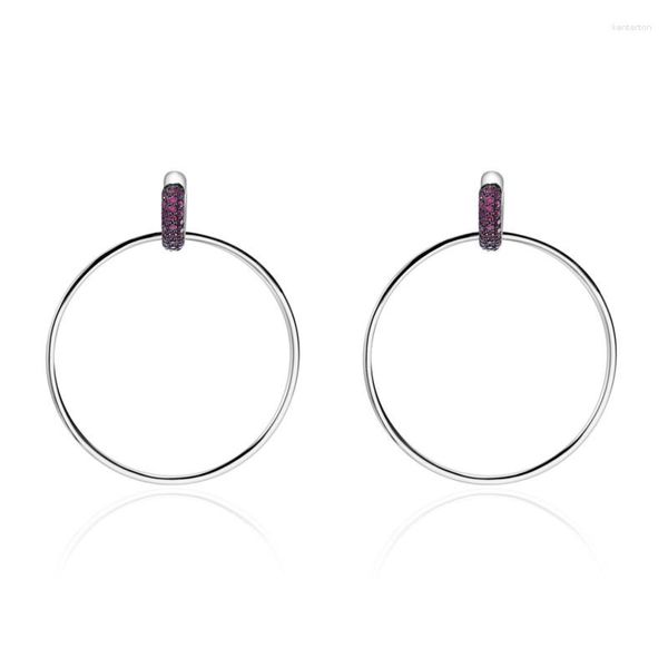 Dangle Küpe Gem'in Balesi Nano Ruby Punk Drop Real 925 STERLING Gümüş Kadınlar Fine Mücevherat