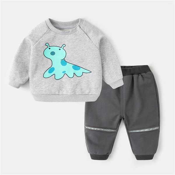 Set di abbigliamento Estate Neonato Neonato Bambini Bambini Bambino Ragazzi Ragazze Manica lunga Simpatici cartoni animati Animali Felpa Pullover Top Kid Scuro