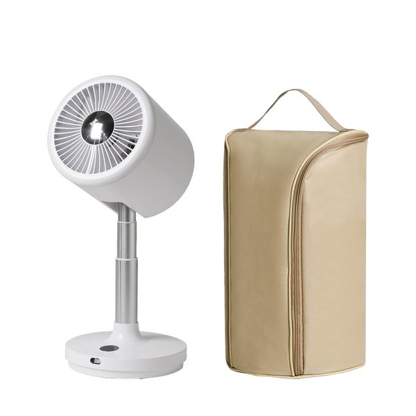 Circolazione Ventilatore da pavimento per campeggio esterno Circolatore d'aria wireless completamente automatico per vento Controllo remoto Uso wireless Luce calda a LED