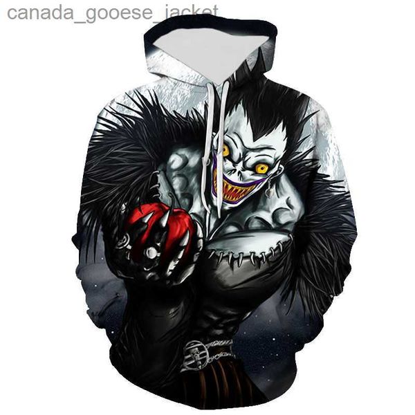 Herren Hoodies Sweatshirts 2022 Neue Cartoon Anime Frauen Hoodie Casual Death Note 3d Gedruckt Cosplay Kinder Sweatshirts Streetwear Männer Übergroße PulloverL230920