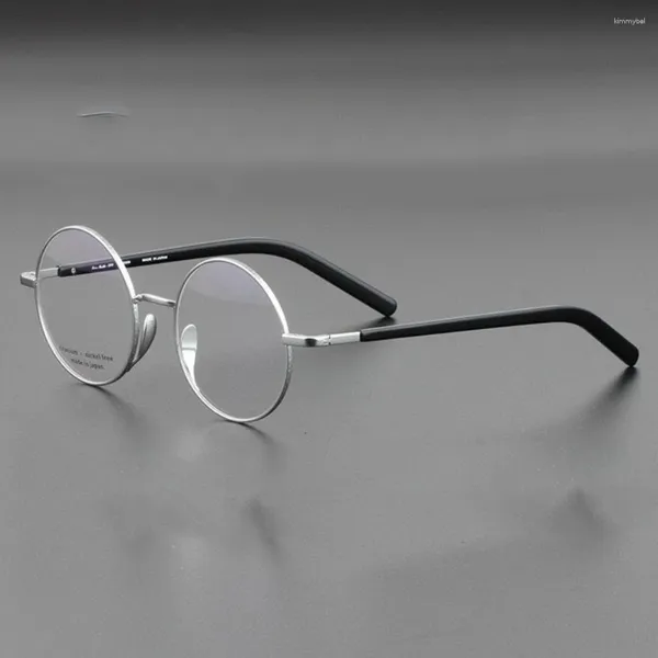 Sonnenbrillenrahmen Herrenbrille Retro Runde Computerbrille für Männer Frauen Japanische handgefertigte Titan-optische Rezept-Gafas