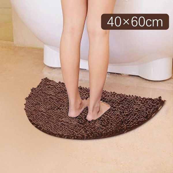 Teppiche, halbrunder Badezimmerteppich, rutschfest, weich und bequem, pelzig, langlebig, verdickt, maschinenwaschbar
