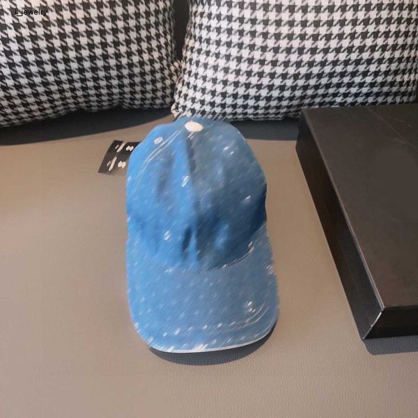 Designer-Damenhut, modische Herren-Denim-Kappe, hochwertig, vollständiger Aufdruck von Wave Dot Logo, Ballkappe, inklusive Box, bevorzugtes Geschenk