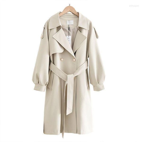 Trench da donna Cappotto lungo da donna in stile coreano Primavera Autunno Cappotto invernale Abbigliamento Capispalla manica casual Office Lady Elegante OOTD Y2K