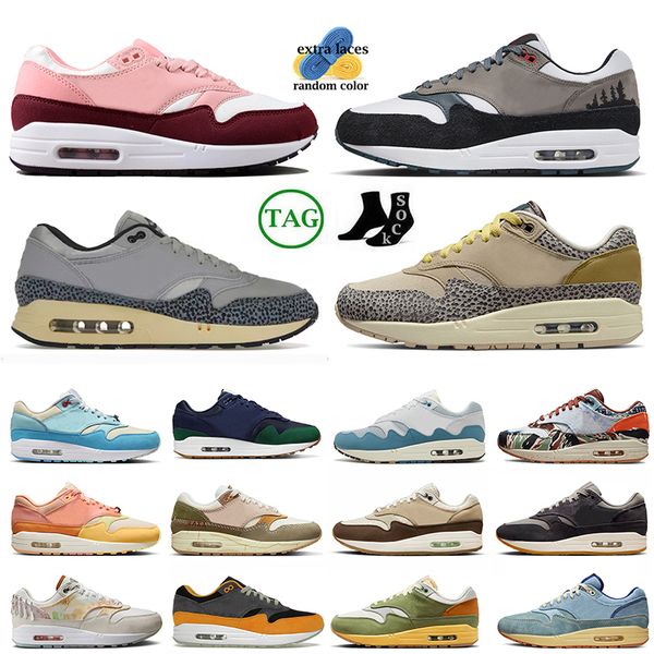 New Patta 1 Cushion OG Running Shoes 1s 87 tênis planos cactus jack cúcula branca crepe mole cinza azul escape obsidian gale tneakers ao ar livre 36-47