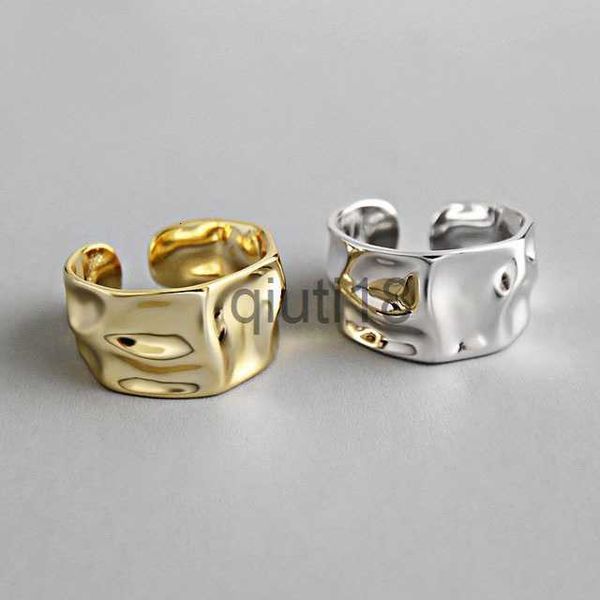 Anéis de banda Anéis de casamento Real 925 anéis de dedo de prata esterlina para mulheres 2 cores de ouro em camadas na moda jóias finas grandes anillos antigos ajustáveis 230712 x0920