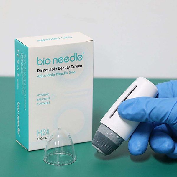 Uso doméstico Derma Stamp 24 Afinal Comprimento ajustável 0-1.5mm H24 Bio Needle para rejuvenescimento da pele Hydra derma Roller agulha com melhor preço