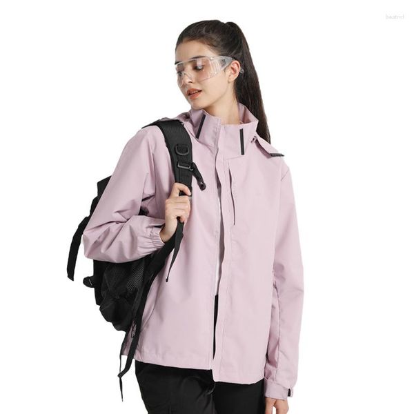 Trench da donna 2023 Autunno Giacca a vento staccabile con cappuccio Cappotto di carica sottile impermeabile alpinismo all'aperto