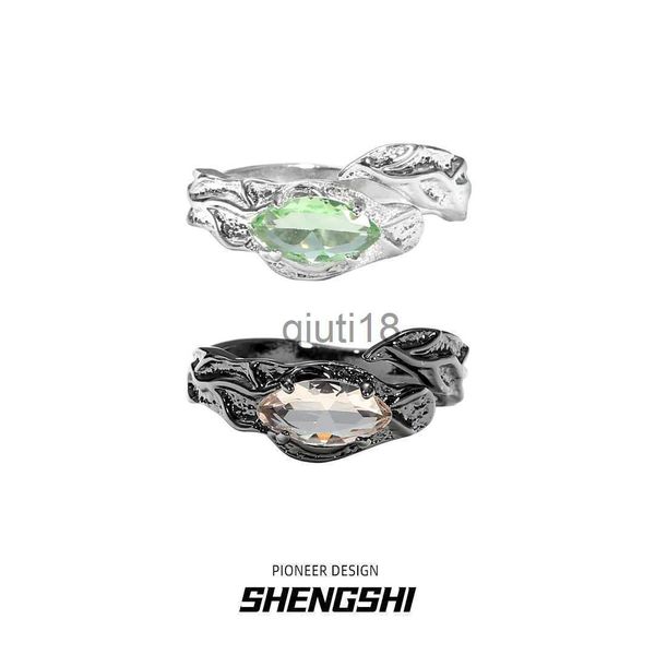 Anéis de banda projetados amantes de opala incolor pequeno aberto masculino e feminino personalidade moda anel x0920