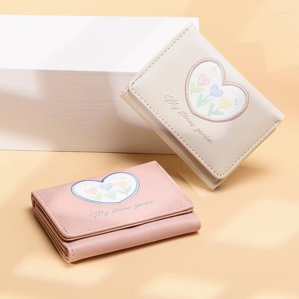 Wallets Axzspdy Korean Style Women's Wallet Student Large Capacity Cute Small Fresh Multi Card Coin Purses For Women