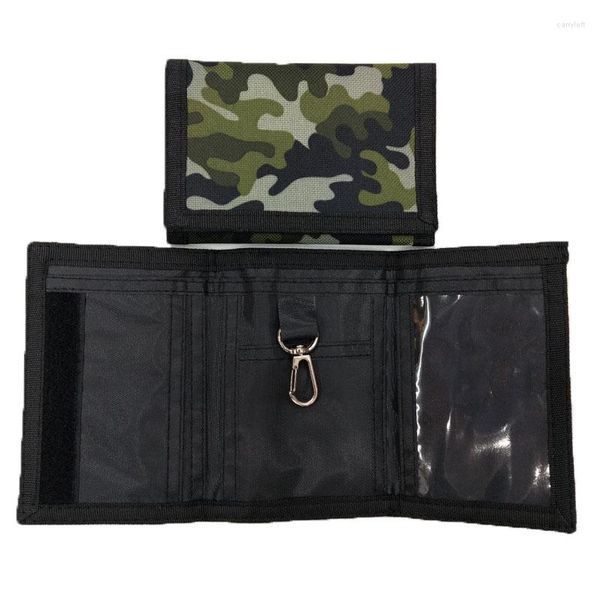 Titulares de cartão Trifold Casual Carteira para Homens Mulheres Curto Novidade Camuflagem Saco de Dinheiro Moeda Bolsa com Zipado ID Titular Bolso Caso