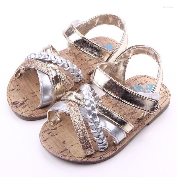 Sandalen Kruleepo Baby Meisjes Kinderen Jongens Fashon Glitter Slippers Schoenen Born Peuters Schuhe Rubber Katoen Antislip Eerste wandelaars