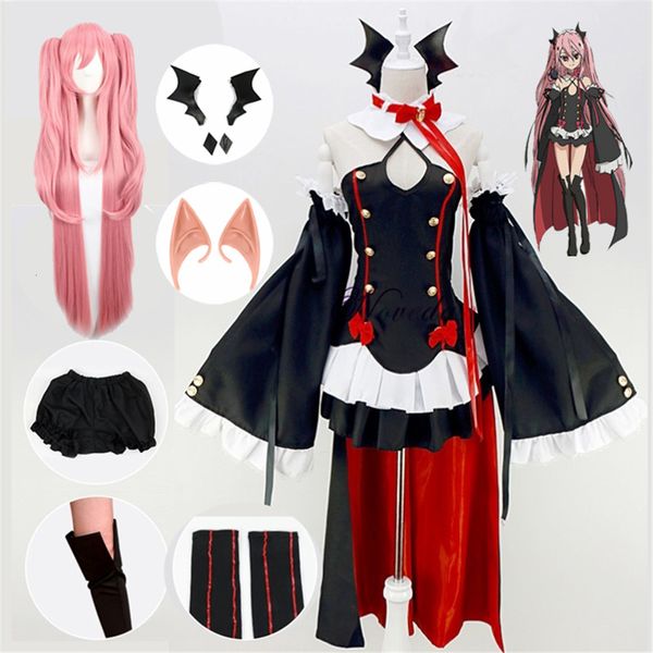 Costume a tema Serafino della fine Owari no Seraph Krul Tepes Costume cosplay Parrucca uniforme Cosplay Anime Strega Costume di Halloween per le donne 230919