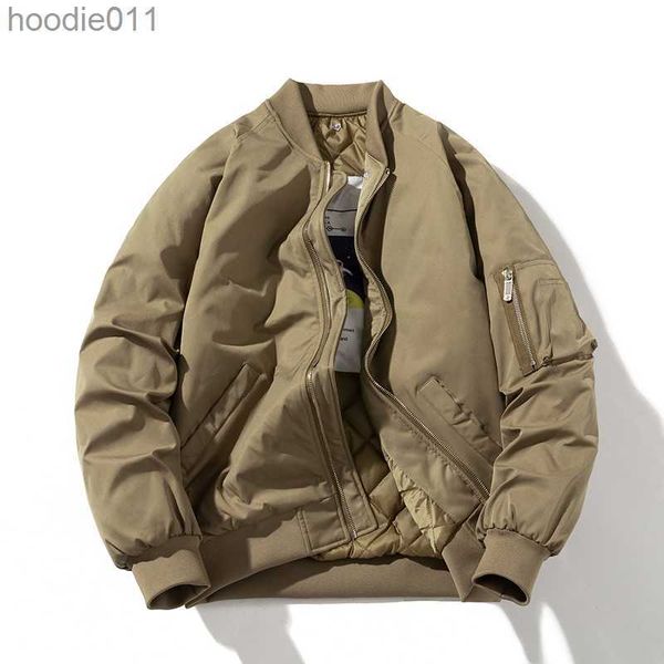 Mulheres Down Parkas Outono Inverno Piloto Jaqueta Militar Sólida Ma1 Bomber Jacket Homens Mulheres American Vintage Casaco Casual Com Capuz Bolso Corta-vento L230920