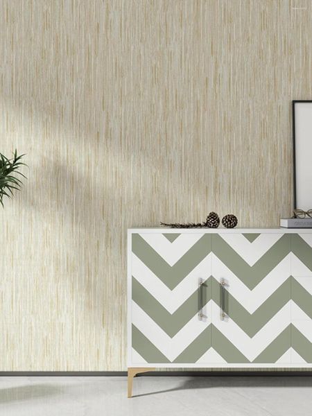 Wallpapers imitação grama tecido padrão não-tecido papel de parede sala de estar quarto fundo linho listrado papel de parede