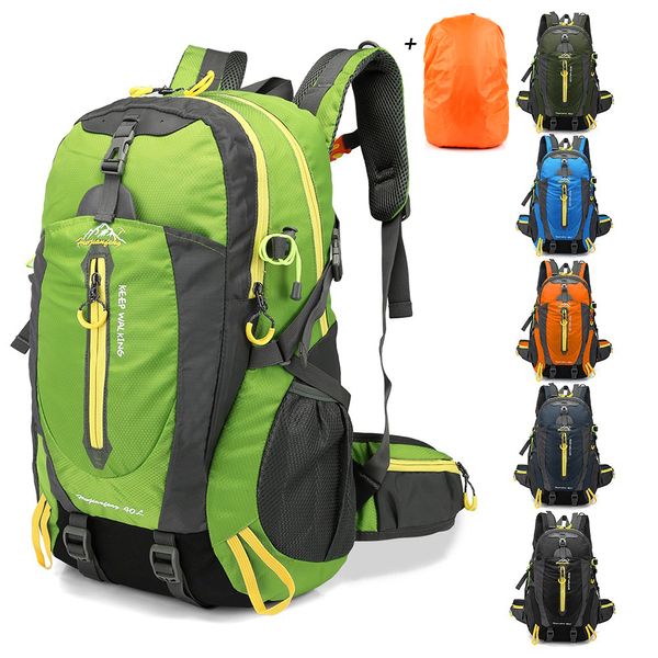 Sırt çantası 40L açık çantalar suya dayanıklı seyahat sırt çantası kampı zammı dizüstü bilgisayarlar için trekking trekking geri çantalar erkekler için geri çantalar 230920