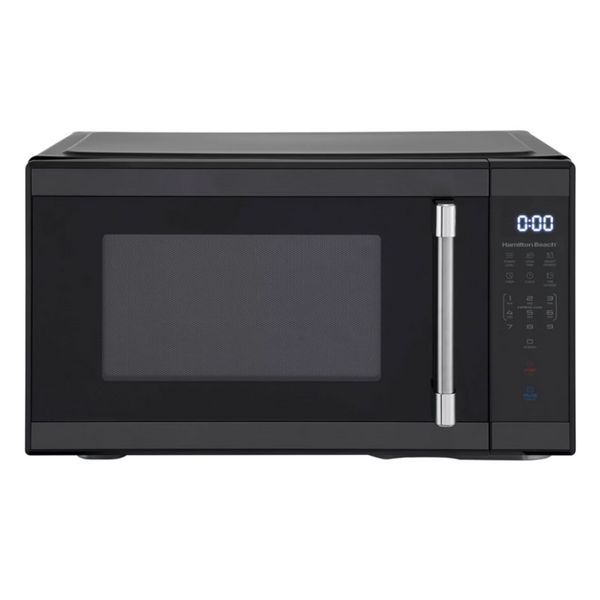 ZAOXI 1,1 Cu. Pés. Forno micro-ondas de bancada, 1000 Watts, eletrodomésticos de aço inoxidável preto