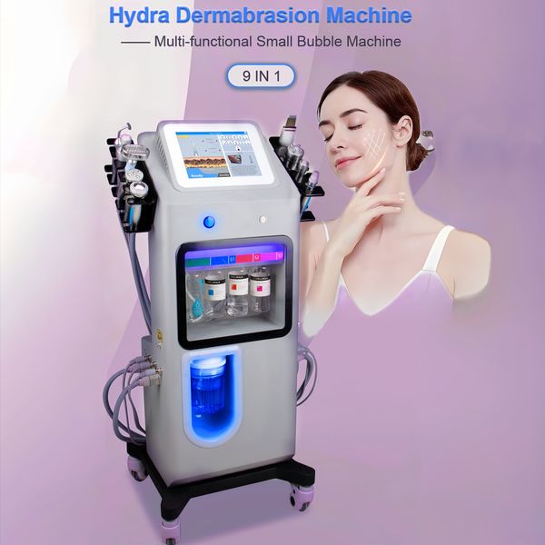 Multifunktions-9-in-1-Aqua-Gesundheitspflege-Hautreinigungsmaschine, Wasserauffüllung für Hautpeeling, professionelle Mikrodermabrasions-Diamantmaschine