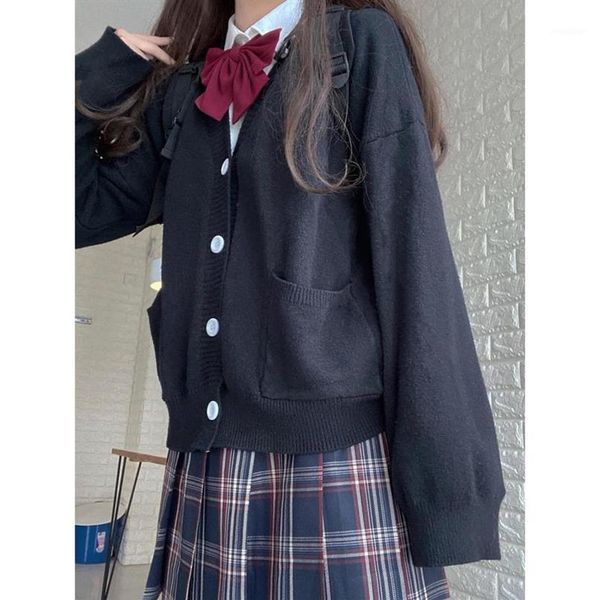 Japonês meninas loli com decote em v jk uniformes bonito doce camisola jaquetas cardigan feminino estudante escola faculdade estilo cosplay trajes11755