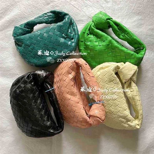 Jodie Bag Bottegass Top Sacos de Tecido Venetass Mercadorias em Mini Bolsa de Pele de Carneiro Atada Branco Cinza Verde