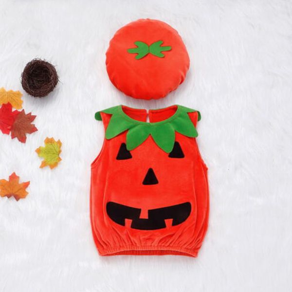 Set di abbigliamento LAPA 03Y Halloween Bambino Novità Costumi Cosplay Neonato Ragazza Stampa zucca Gilet senza maniche Cappello 2 pezzi Vestito da festa carino 230919