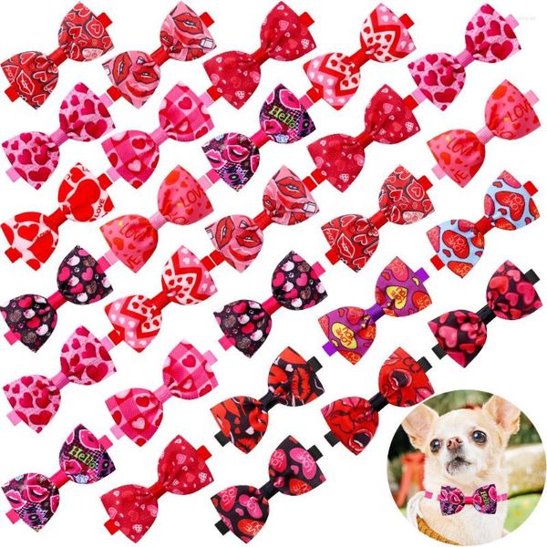 Hundebekleidung, 16 Stück, Valentinstag, Heimtierbedarf, Katzen-Fliege-Halsband, rosa kleine Haar-Accessoires, Fliege für Hunde