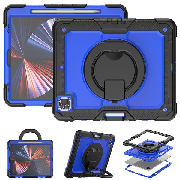 Capa para iPad Pro 12,9 M2 11 Air 5 10,9 10th Capa resistente à prova de choque com alça Kickstand Capas para tablet com protetor de tela PET S porta-lápis alça de ombro