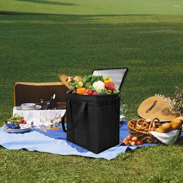 Borse portaoggetti Borsa da picnic termica isolata Borsa da picnic portatile di grande capacità