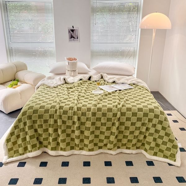Cobertores Luxuoso Cobertor Imita Cabelo de Coelho para Dormentes Adultos Crianças Sofá Casal Cama Ar Condicionado Consolador Quilt 230920