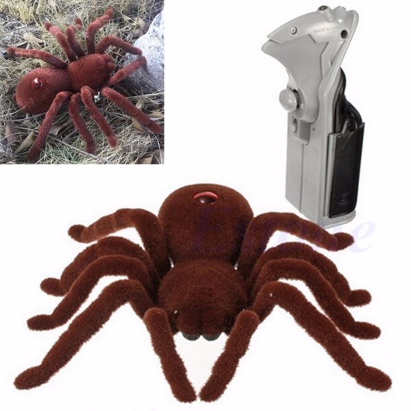 Elétrica RC Animais Assustador Controle Remoto Assustador Soft Plush Spider Infravermelho RC Tarântula Brinquedo Kid Presente 230920