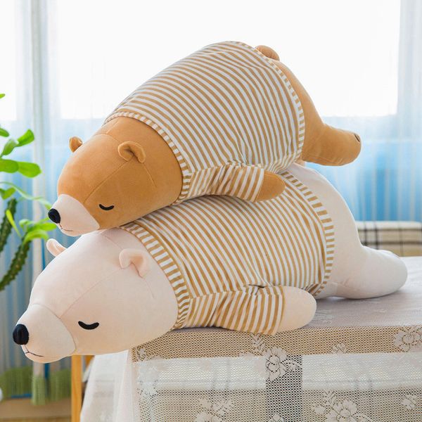 Fantoches Macio / Bonito Urso Polar Brinquedos Urso Pelúcia Brinquedos Longo Travesseiro Decorações de Casa Presente de Aniversário para Namorada Crianças Amigos 35-110cm 230919