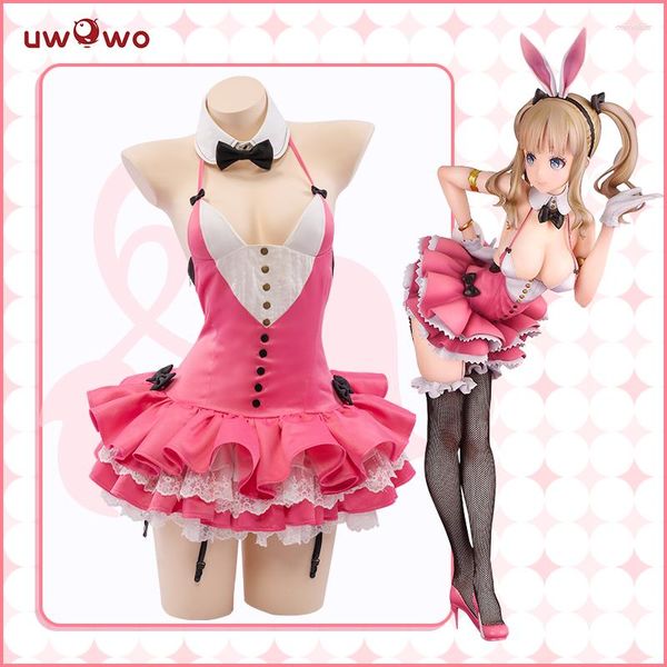 Trajes de anime Kuragawa Cosplay Costume Sexy Bodysuit rosa para mulheres