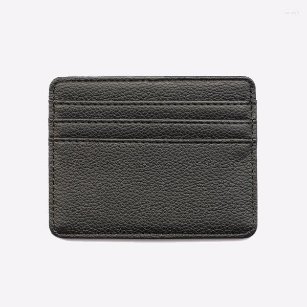 Titulares de cartão Vegan Leather Slim Holder Soft PU Cases Capas com 6 Slots e 1 Slot de Mudança Nome Inicial Personalizado