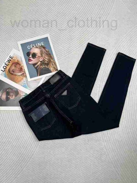 Jeans da donna firmati jeans per il sollevamento dell'anca per donna aderente europea autunno e inverno nuovi glutei skinny color pesca blu scuro e pantaloni a matita per piedi piccoli G9W5