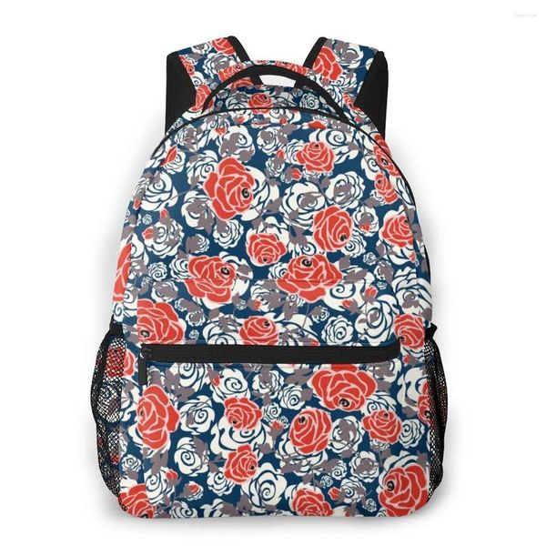 Zaino Moda femminile per donna Studente Stampa floreale completa Donna Viaggio Borsa a tracolla per ragazza di grande capacità Mochila Mujer