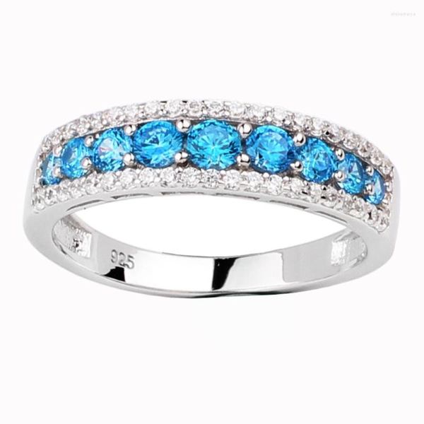 Кольца кластера женские из стерлингового серебра 925 пробы обручальное кольцо с несколькими фианитами модные украшения для женщин R163