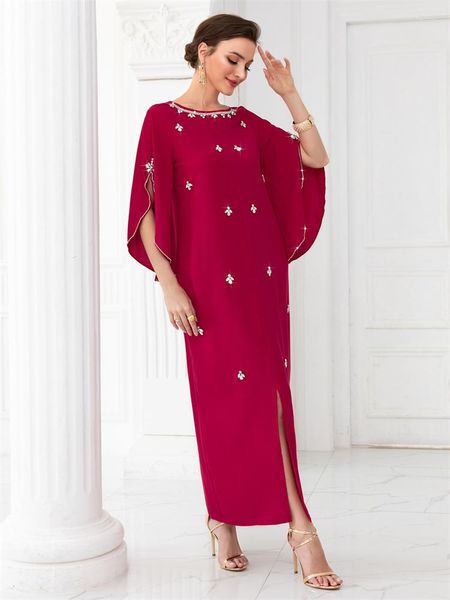 Ethnische Kleidung Rot Ramadan Eid Abaya Dubai Kaftans Afrikanische Kleider Für Frauen Muslimischen Kleid Robe Femme Musulmane Islamische Türkei