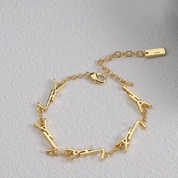 Gold Stilvolles Messing Designer Armband Marke Damen Casual Armband Geschenk Schmuck