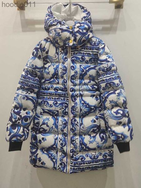 Parka in piumino da donna In inverno è alla moda il nuovo pullover imbottito stampato con giacca lunga imbottita in cotone, piumino casual e versatile L230920