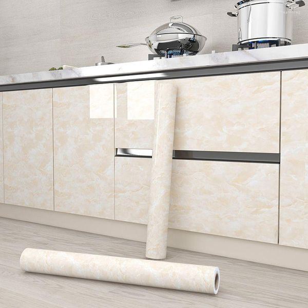 Papéis de parede 80cm armário de cozinha à prova de óleo PVC auto-adesivo papel de parede impermeável contato papel de mesa móveis de porta