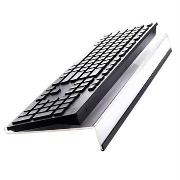 Ganchos trilhos acrílico inclinado suporte de teclado de computador suporte claro para fácil digitação ergonômica mesa de escritório em casa school190z