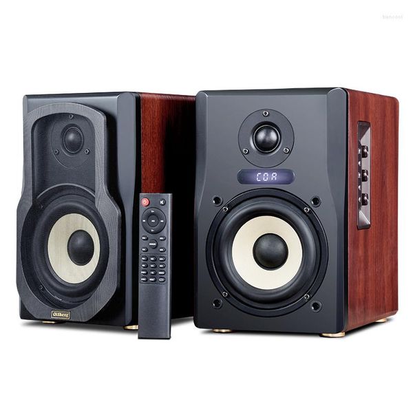 Alto-falantes de combinação 5.0 bluetooth desktop d15 alto-falante potência alta fidelidade áudio de madeira ativa estante surround home theater alta fidelidade