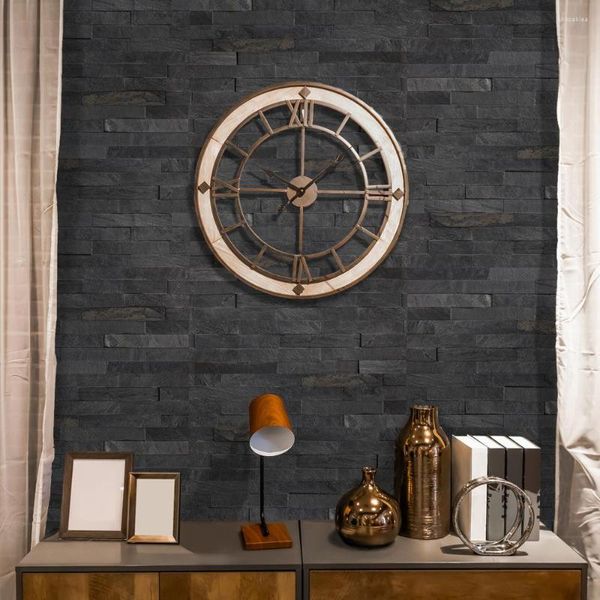 Wallpapers retro pvc preto tijolo pedra papel de parede para sala de estar cozinha banheiro à prova d 'água estilo americano adesivo de parede decoração de casa