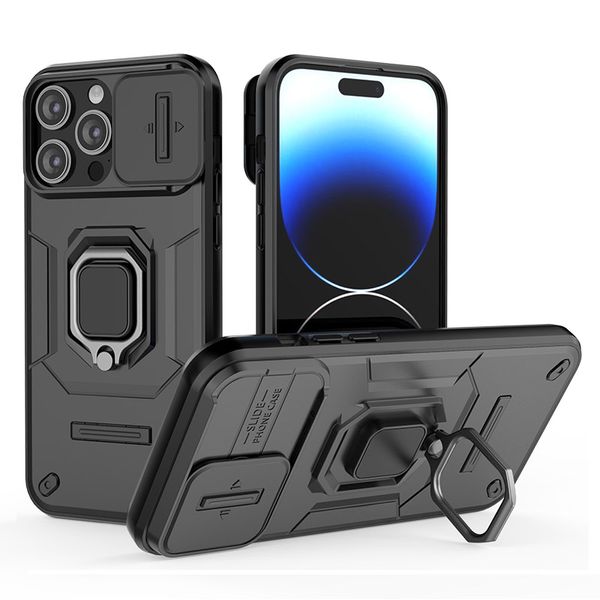 Magnetische Kfz-Halterung für iPhone 15, 14, 13 Pro Max, zweilagig, weiches TPU und hartes PC, stoßfest, mit Ringhalter-Abdeckung, passend für Samsung Galaxy S23 Plus, S23Ultra A14 A24