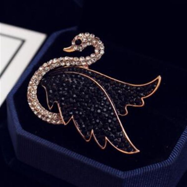 Nova moda criativa senhoras cisne zircão broche personalidade senhoras broche de diamante de alta qualidade luxo jóias312o