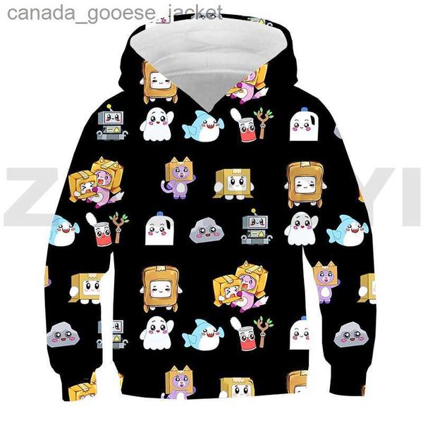 Erkek Hoodies Sweatshirts Kawaii gençler kızlar lanky kutu sokak kıyafeti 3d harajuku anime hoodie çocuklar hip hop sweatshirt gevşek kazaklar bebek sıcak kıyafetler230920