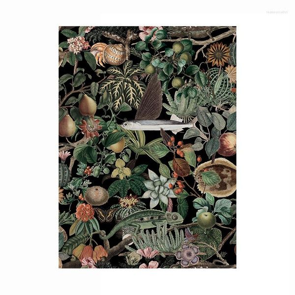 Wallpapers chuva floresta planta animais papel de parede tropical selvagem floral fruta contato papel para sala de estar decoração casa mural