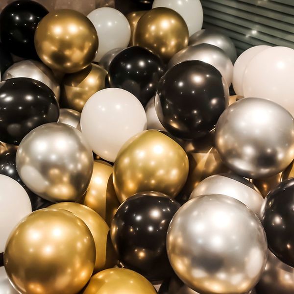 Decorazione del partito 10/20/30/40 pezzi 10 pollici argento metallo dorato coriandoli in lattice palloncino decorazioni di compleanno di nozze 230920