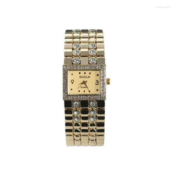 Orologi da polso quadrante grande cinturino in lega generoso orologio da donna orologi da donna bracciale rettangolare in oro giallo con diamanti britannici