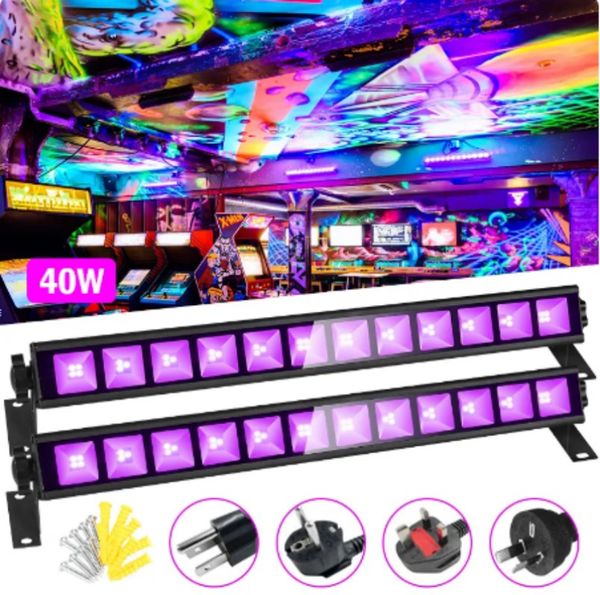 40W UV Balck Light 395nm Blacklight bar Halloween Fluorescente DJ Disco Party Lights Iluminar a área de 20x20 pés